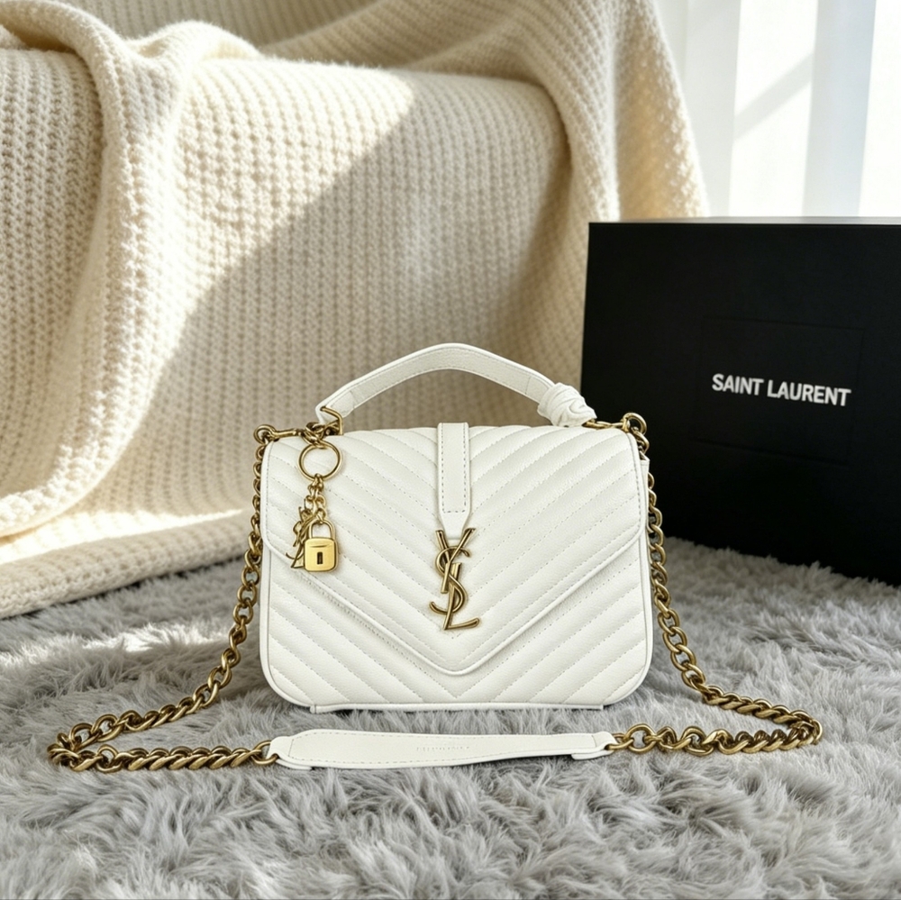 YSL Medium Bag in White